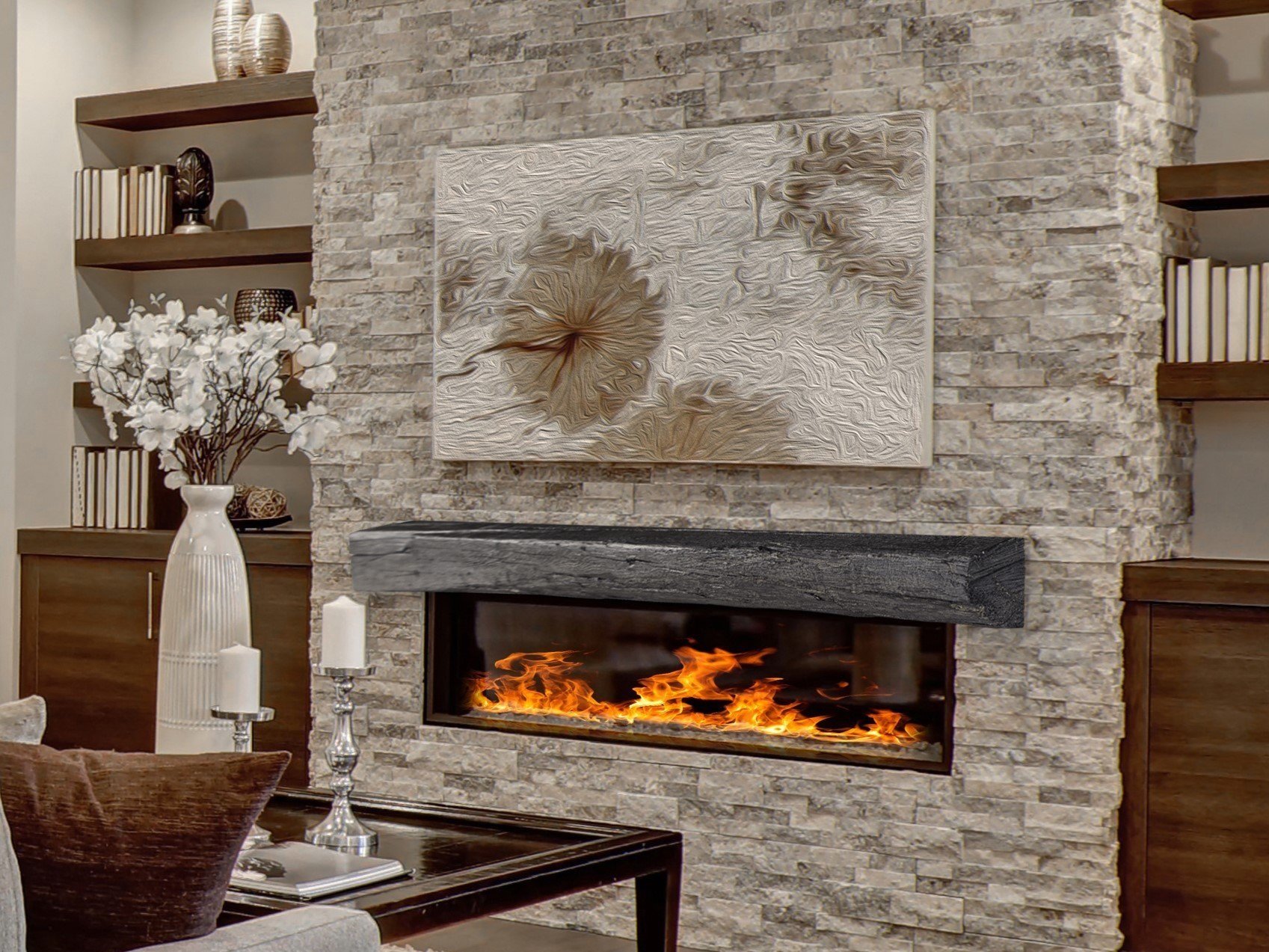 MANTLE EP4 SEXORCIST#13 12インチ Cabin Pine Non Combustible Rustic Mantel — Lexington Hearth